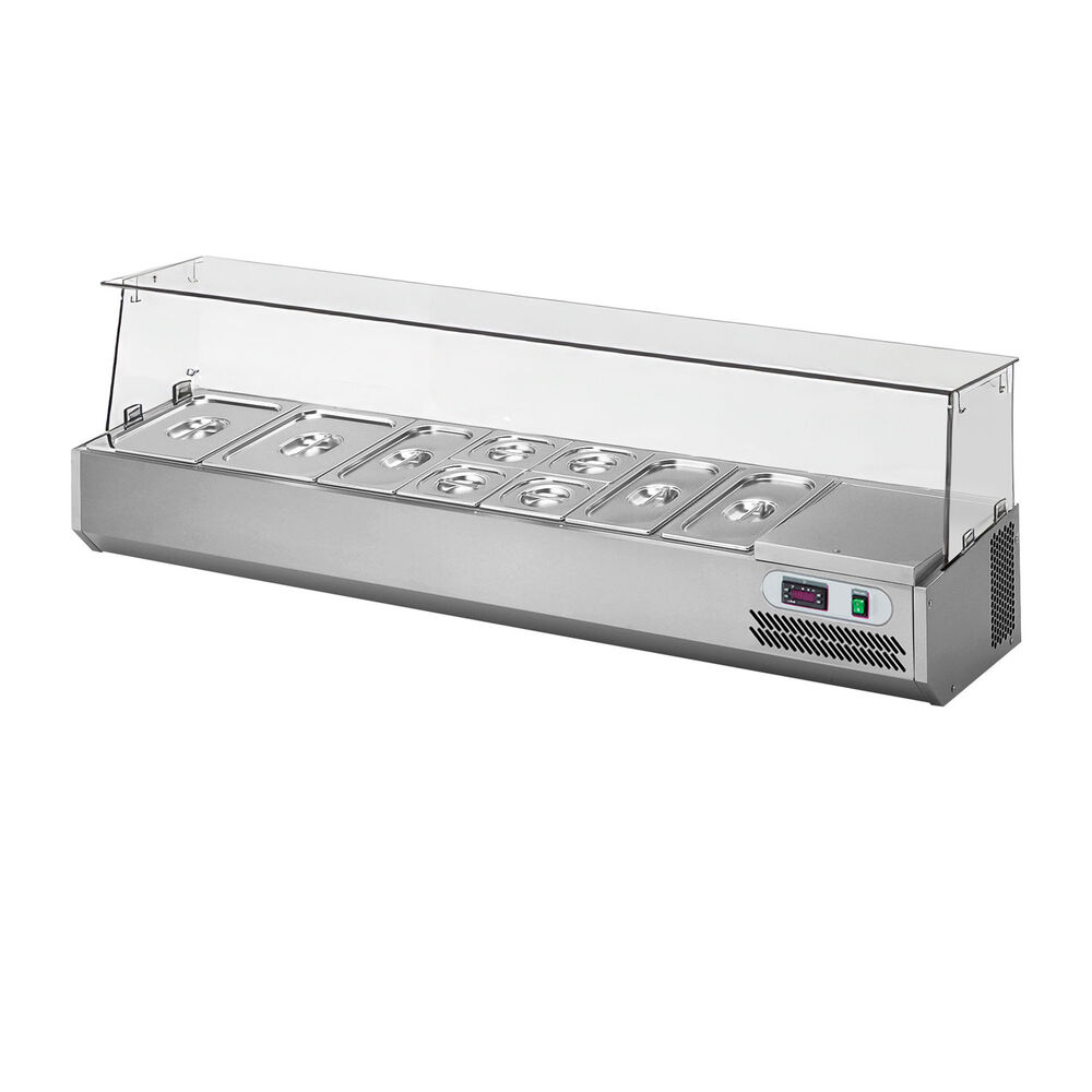 Refrigerated display Metos VPZ11-45CD,with glass and cooling unit on theright