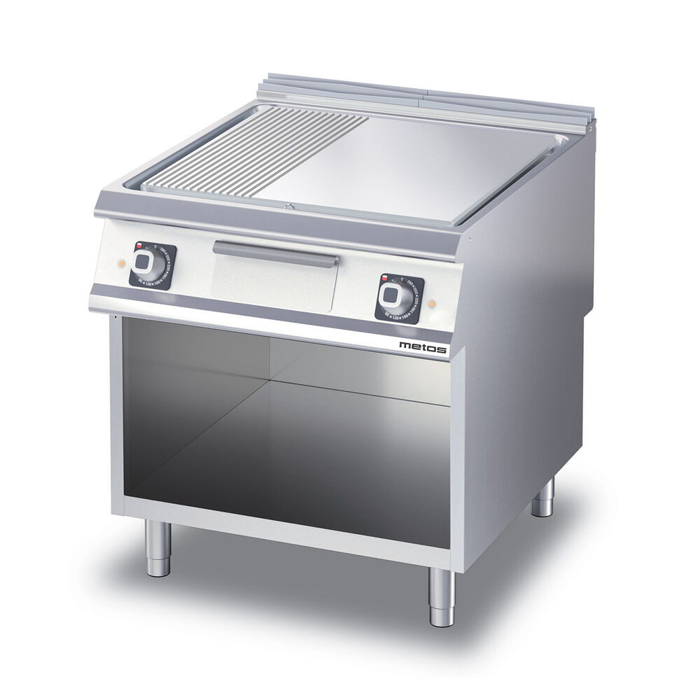 Griddle ribbed/smooth Metos Diamante D74/25SFTEA1/3R with open cupboard