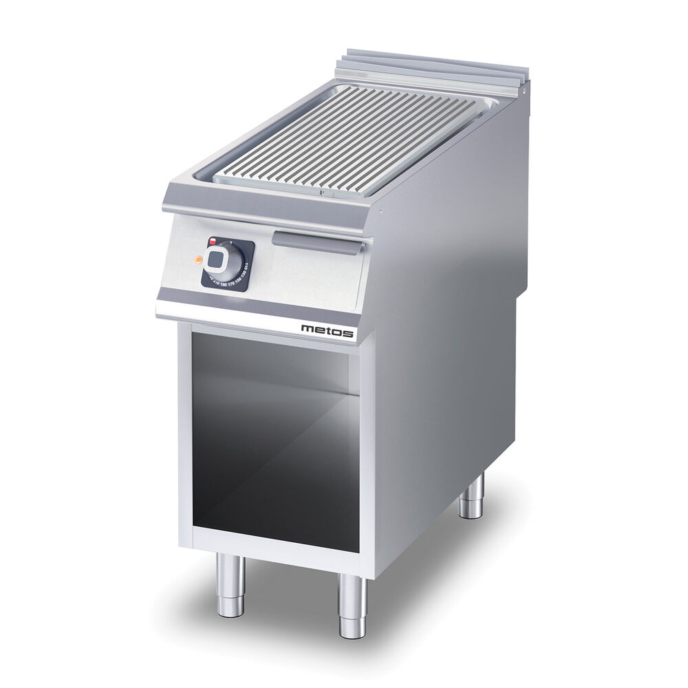 Griddle ribbed Metos Diamante D72/25SFTEAR with open cupboard